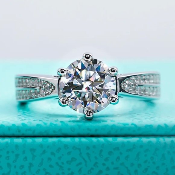 Jewelry - Certified 1ct. t.w. Moissanite Diamond Solitaire Wedding Engagement Ring NEW